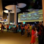 People at georgia aquarium lobby