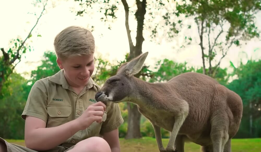 Robert Irwin with Kangaroo