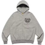 Human Made FW22 Heart Zip-Up Grey Sweat Hoodie